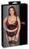 Cottelli CURVES Longline Bra & Suspender Thong Set Black/Red 95C/2XL