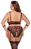 Cottelli Bondage Plus Longline Lace Bra Set 4XL Black & Red