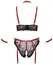 Cottelli Bondage Plus Longline Lace Bra Set 4XL Black & Red