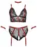 Cottelli Bondage Plus Lace Set 3XL - Black & Red, Adjustable Details