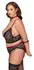 Cottelli Bondage Plus Lace Longline Bra Set 2XL Black-Red Adjustable