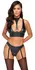 Cottelli Bondage Bra Set XL Black Matte - Adjustable Harness & Cuffs