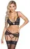 Abierta Fina Lace & Velvet Bra Set with Adjustable Chains, Size L