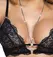 Abierta Fina Lace & Velvet Bra Set with Adjustable Chains, Size L
