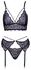 Cottelli LINGERIE Lace Trio Set L - Floral Lace Bra & Suspender Belt