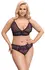 Cottelli CURVES Lace Bra and Briefs Set Purple 3XL Adjustable Fit