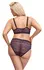 Cottelli Curves Bra and Briefs Set Purple XL - Delicate Lace Comfort