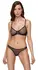 Cottelli Lingerie Bra & String Set 80C/L Black with Gold Shimmer