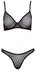 Cottelli Lingerie Set 85B/L Black Mesh with Gold Shimmer Finish