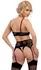 Abierta Fina Lace Lingerie Trio with Rose-Gold Accents, Size S