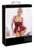 Abierta Fina Shelf Bra Lingerie Set Red 85C/XL with Decorative Chains