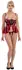 Abierta Fina Shelf Bra Lingerie Set Red 85C/XL with Decorative Chains