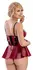 Abierta Fina Longline Shelf Bra Set Red 80B/M with Decorative Chains