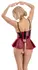 Abierta Fina Longline Shelf Bra Set Red 80B/M with Decorative Chains