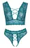 Cottelli Curves Bra Set Teal Lace XL - Decorative Straps & Rings