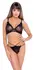 Cottelli LINGERIE Bra & Rio Thong Set XL Embroidered, Black-Gold Accents