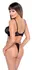 Cottelli Lingerie Bra & Rio Thong Set L Black Embroidered Powernet