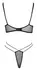 Cottelli Lingerie Bra & Rio Thong Set L Black Embroidered Powernet