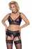 Cottelli CURVES Bra & Suspender Briefs 4XL with Removable Chains, Matte & Lace
