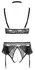 Cottelli CURVES Bra & Suspender Briefs 4XL with Removable Chains, Matte & Lace