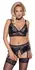 Cottelli CURVES Bra & Suspender Briefs 3XL, Matte Look & Lace, Rose-Gold Accents