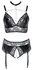 Cottelli CURVES Bra & Suspender Briefs 3XL, Matte Look & Lace, Rose-Gold Accents