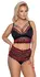 Cottelli CURVES Black/Red Wireless Lace Set XL - Floral Design