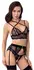 Abierta Fina Lace Lingerie Set XL Black with Velvet & Rose Gold Accents