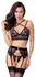 Abierta Fina Black Lace Lingerie Set L - Velvet Straps & Rose-Gold Accents