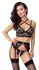 Abierta Fina Black Lace Lingerie Set L - Velvet Straps & Rose-Gold Accents