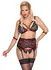 Cottelli Bondage Lingerie Set 4XL - Black Lace & Red Accents
