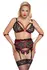Cottelli Bondage Lace Set 3XL - Wireless Bra & Suspender Belt, Black/Red