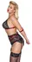 Cottelli Bondage Lace Set 3XL - Wireless Bra & Suspender Belt, Black/Red