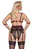 Cottelli Bondage Lace Set 3XL - Wireless Bra & Suspender Belt, Black/Red