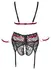 Cottelli Bondage Lace Set 3XL - Wireless Bra & Suspender Belt, Black/Red