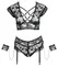 Cottelli Bondage Bra Set 4XL Lace Design with Rose-Gold Accents
