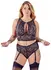 Бондаж комплект сутиен от дантела и матова материя, 95D/2XL