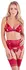 Cottelli Collection Bra & Garter Belt Set Red XL Decorative Detailing