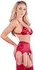 Cottelli Collection Red Lingerie Set with Bra & Adjustable Suspender Belt - Size L