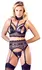 Cottelli Collection Bra & Suspender Set XL Black Lace Adjustable Straps