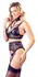 Cottelli Collection Bra & Suspender Set L Floral Lace Matte Black