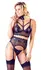 Cottelli Collection Bra & Suspender Set M, Floral Lace, Matte Finish