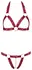 Cottelli Collection Bra Set S/M Red - Open Cup Design Lace Straps