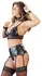 Cottelli Collection Bondage Bra & Suspender Set with Accessories, Black, M