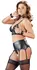 Cottelli Collection Bondage Bra & Suspender Set with Accessories, Black, M