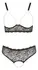 Cottelli Collection Pearl Set Black XL - Lace Lingerie with Pearl Details