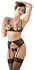 Cottelli Collection Suspender Set with Rhinestone Accents XL Black Lace