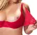 Cottelli Collection Bra Set Red 90F/XL Lace & Removable Cups