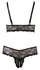 Cottelli Collection Lingerie Set Black 3XL - Lace Wireless Bra & Open String