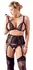Cottelli Collection Lace Bra & Suspender Set 4XL Adjustable Black